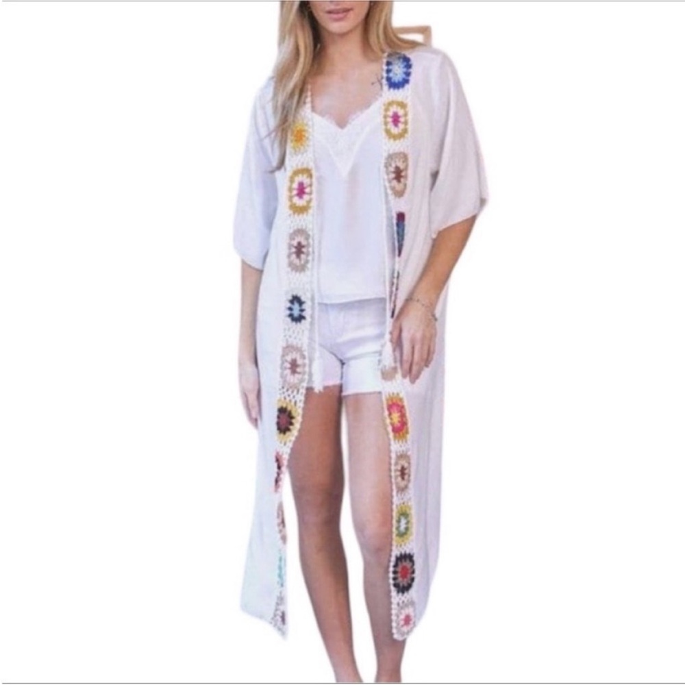 DAVI & DANI Crochet Cardigan Top M